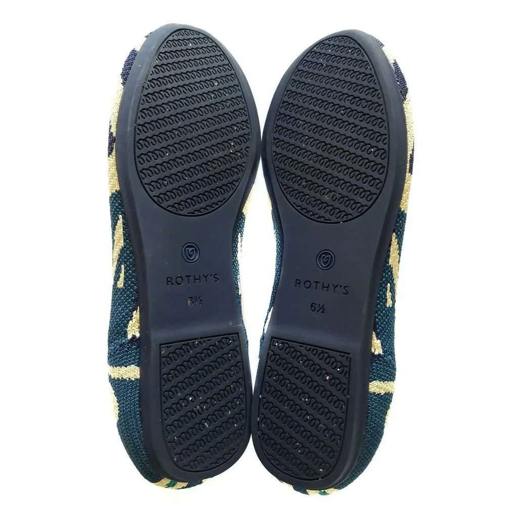 ROTHY'S The Flat eco friendly sustainable shoes Moroccan Blue Size 6.5 Retired - Picture 4 of 8
